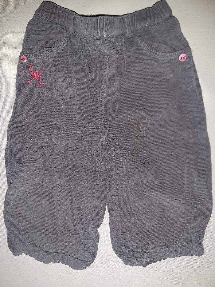 lot de 2 pantalons hiver velours côtelé fille - 12 mois - photo numéro 4