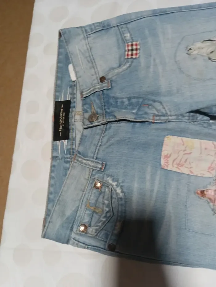 Pantalon jeans femme Vintage Avenue taille 38/40 coupe évasée pattes d' éléphants rétro vintage - photo numéro 7