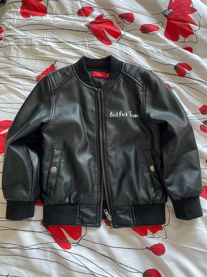 Veste garcon simili cuir