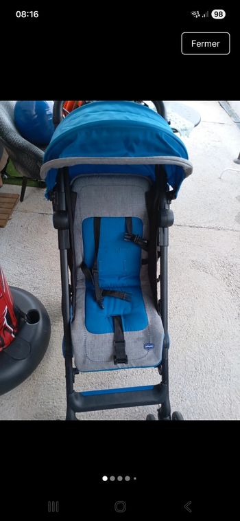 Poussette canne chico bleu