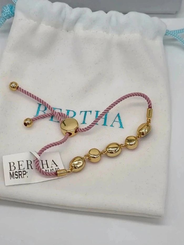 Bertha bracelet en corde bolo rose plaqué or 18 carats pour femme - photo numéro 5