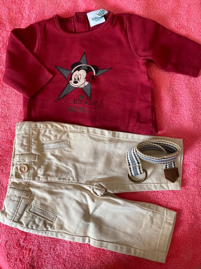 Ensemble longue manche / jeans Mickey