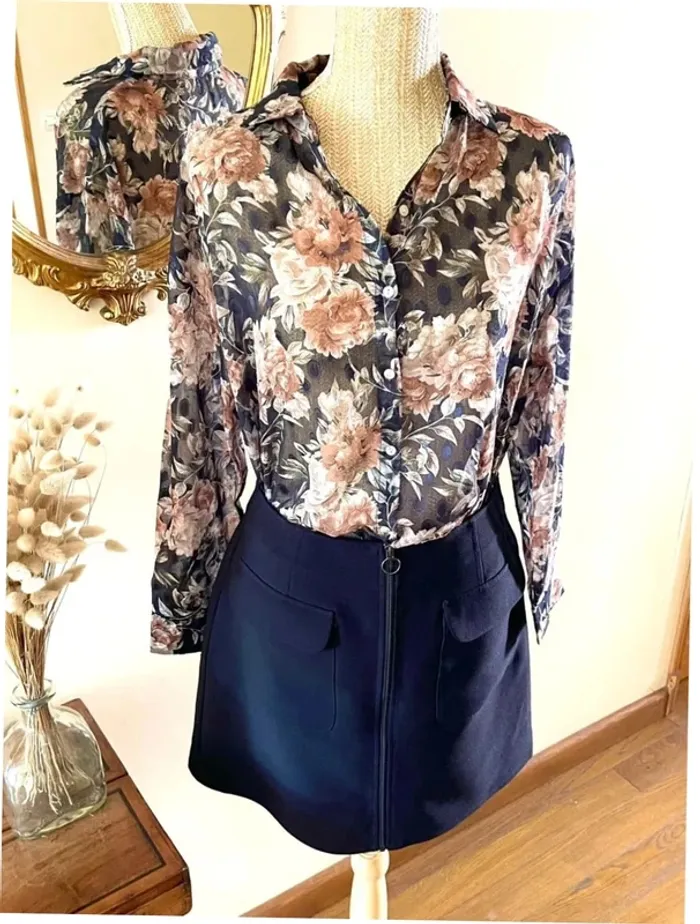 Sublime Haut manche longue Transparent Floral Sophyline taille M/L - photo numéro 12