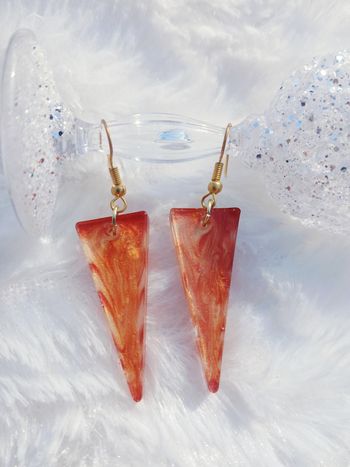 Boucles d'oreilles triangles oranges