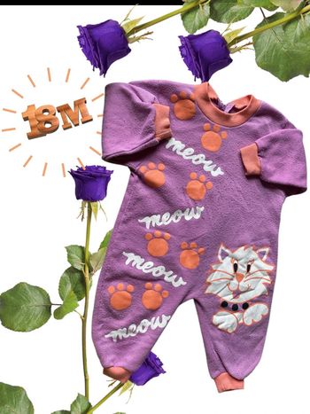 Pyjama - violet - motif chat 🐱- 18 Mois