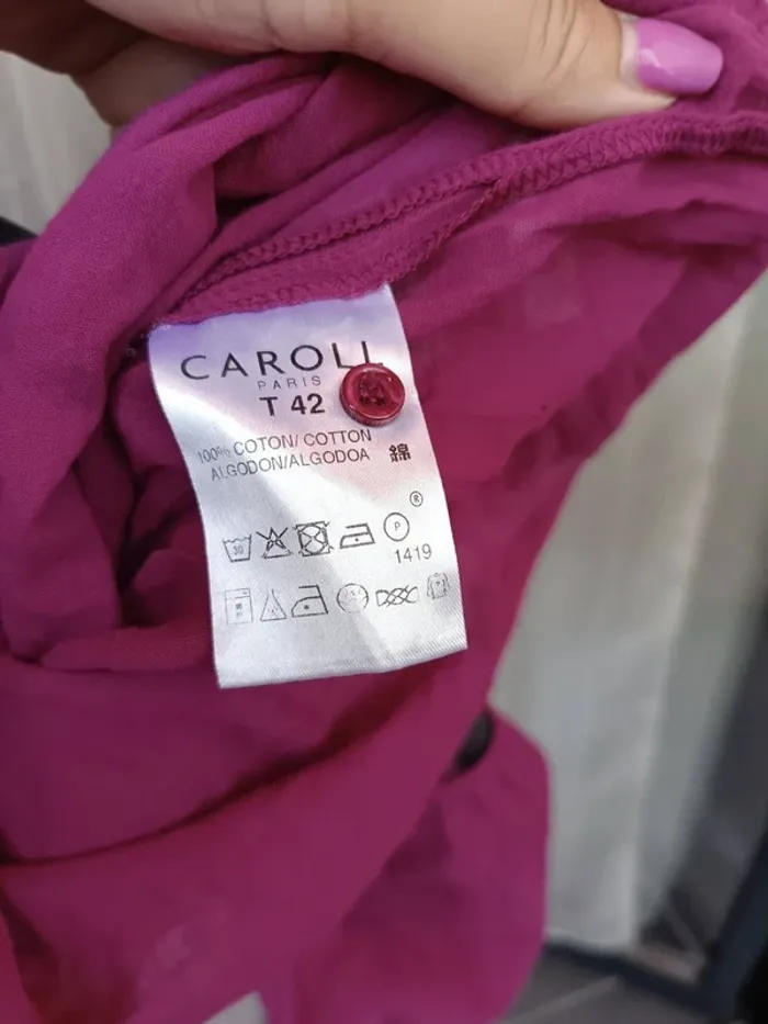 Blouse rose fuschia en coton - photo numéro 4