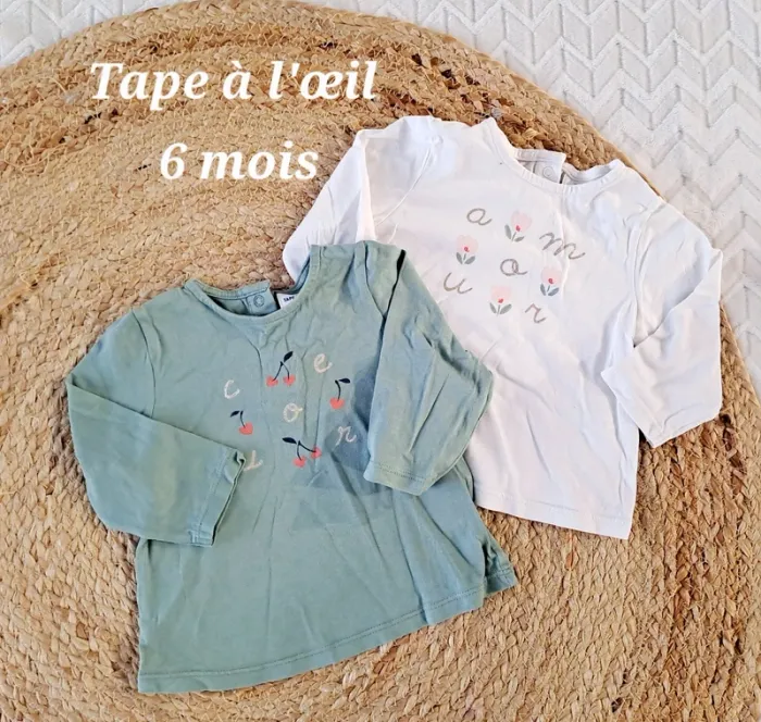 Lot de 2 hauts tape à l'œil 6 mois