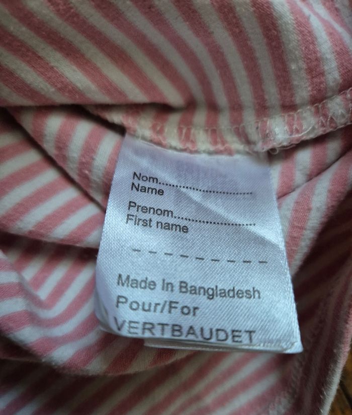 Sous pull à col roule verbaudet fille rayure rose et blanc taille 11/12ans - photo numéro 2