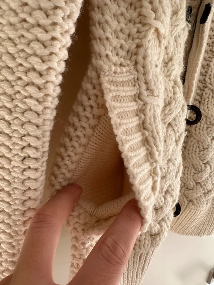 Cardigan torsadé beige taille M – Style cosy et élégant - photo numéro 5