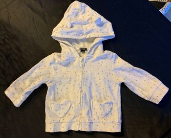 Sweat à capuche fille 9 mois pois argent
