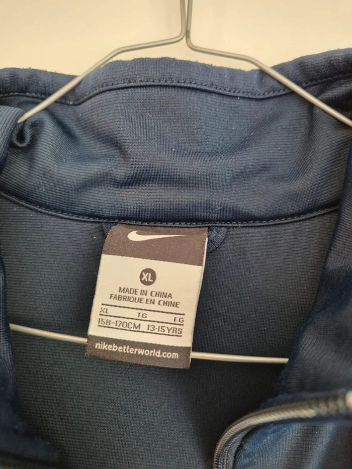 Veste Nike de sport zippé garçon marine et blanche taille 13-15 ans - photo numéro 3