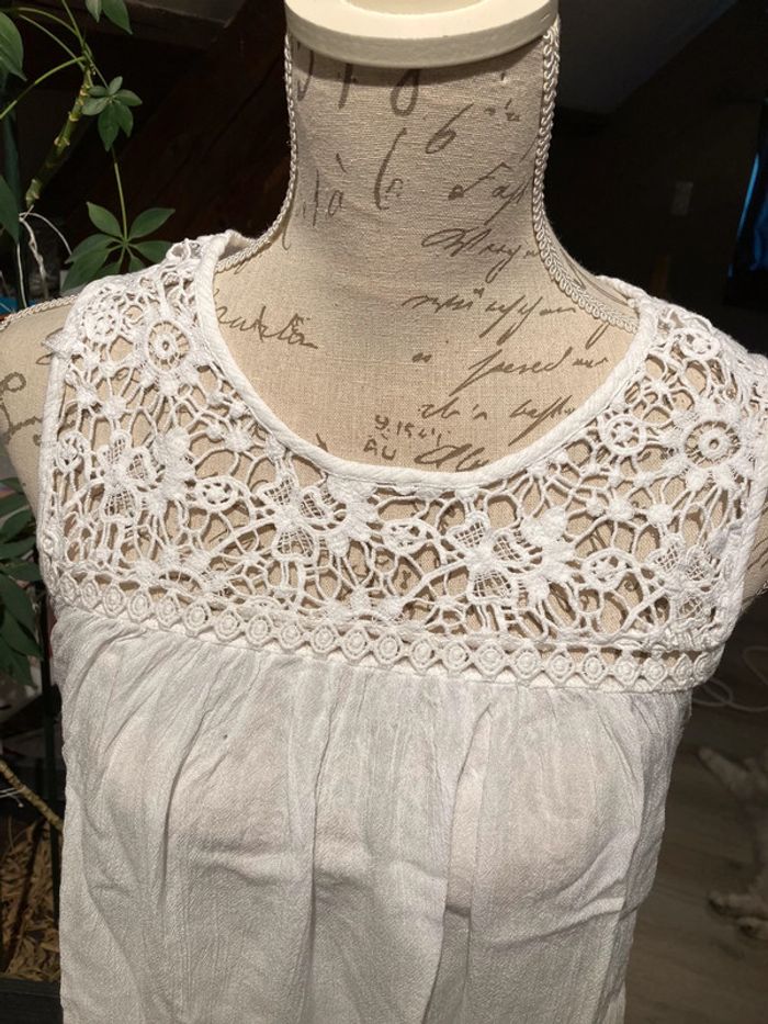 Débardeur broderie blanc - photo numéro 2