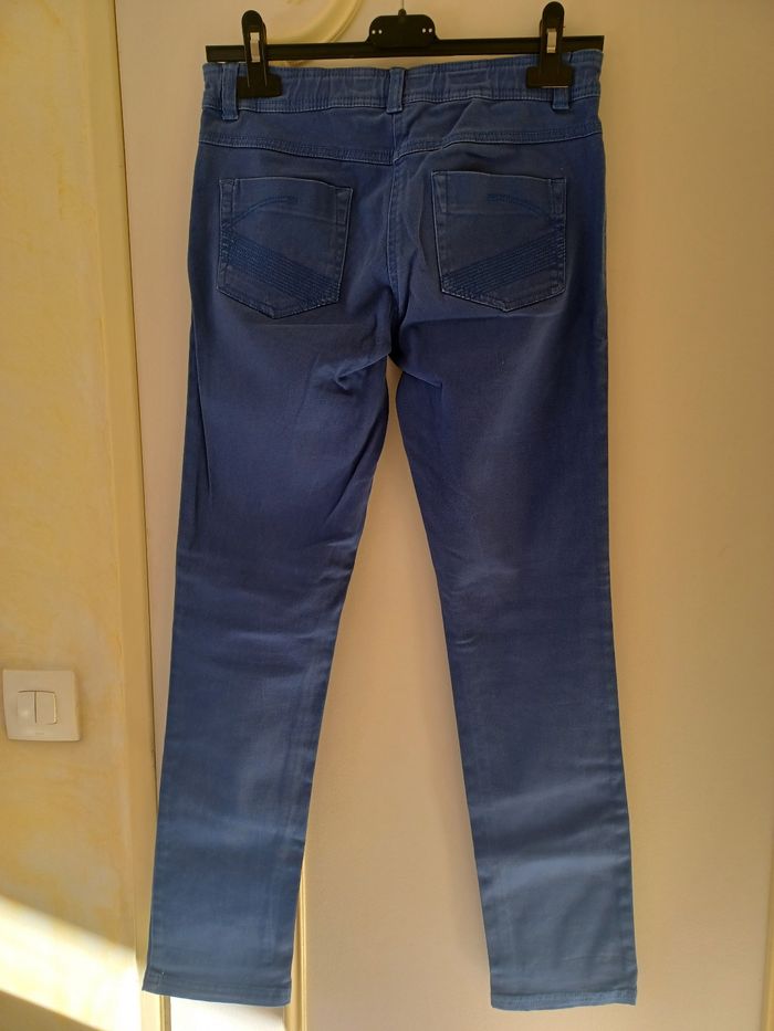 Jeans couleur bleu dur fille bilook 14 ans - photo numéro 2