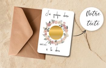 Carte à gratter annonce grossesse, mariage, demande témoin, parrain, marraine, annonce grossesse originale