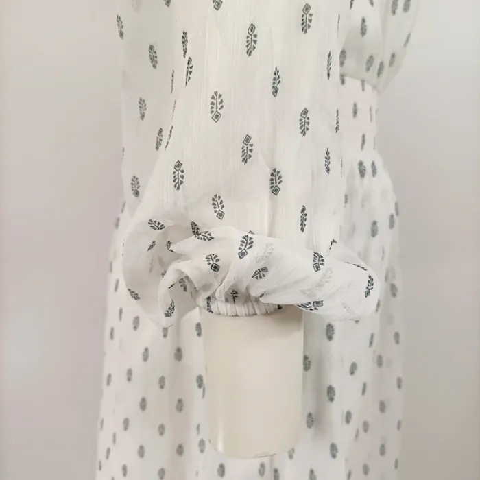 Robe Abercrombie & Fitch blanche à motifs - Taille XS - Style bohème chic A662 - photo numéro 6