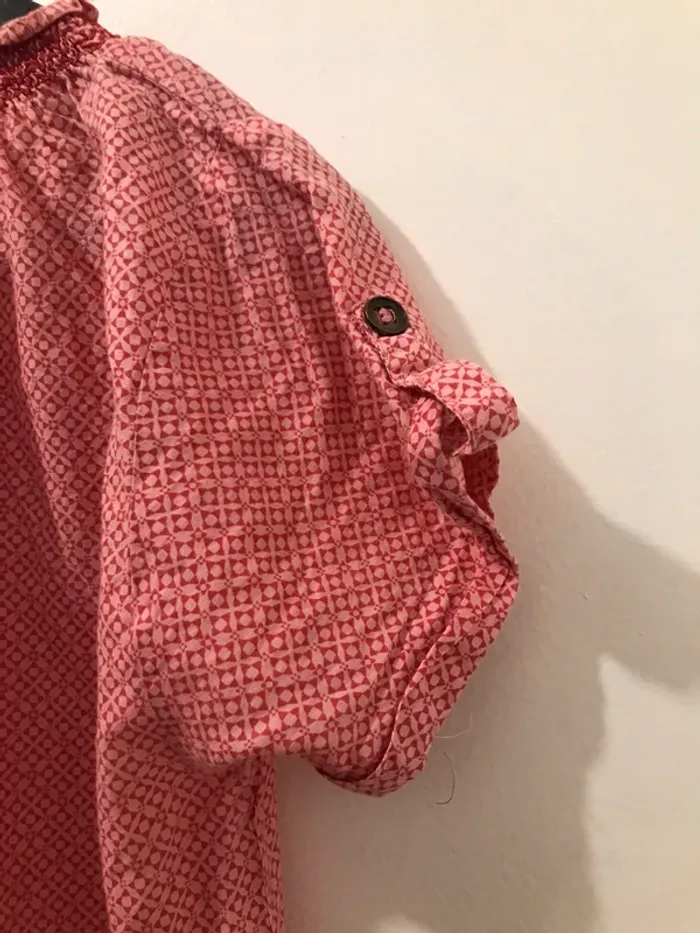 Haut fille gemo manches courtes rouge blanc 14ans - photo numéro 3