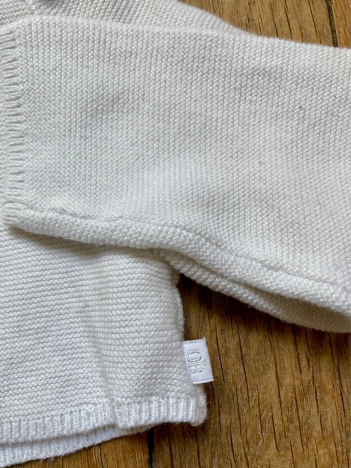 Boléro gilet Obaibi 18 mois , coton blanc - photo numéro 4