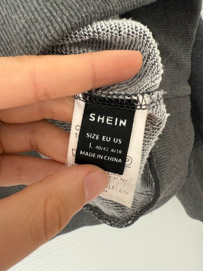 Pull d'hiver sweat gris foncé col zippé à manches longues - photo numéro 5