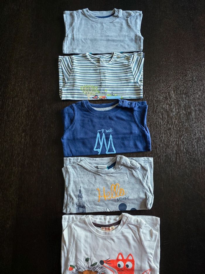 Lot de 5 tee-shirts a manches longues en 24 mois
