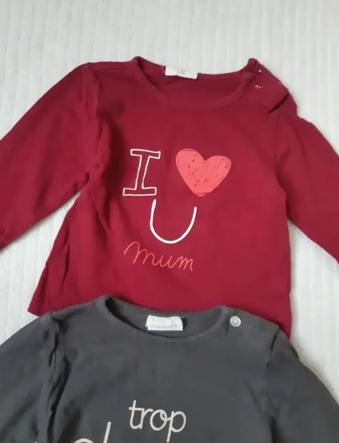 Lot de 2 tee-shirts manches longues 3 mois - photo numéro 3