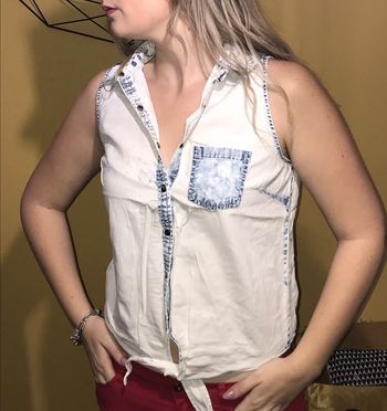 Chemise jean délavé Gemo taille M 38 noeud été taille