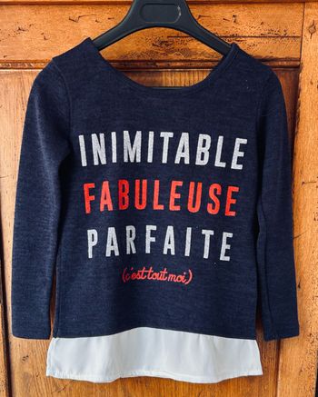 Teeshirt manches longues en maille légère effet  2 en 1.