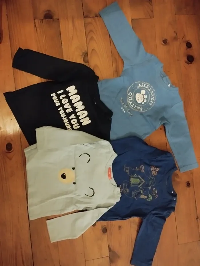 Lot de 4 Tshirt manches longues 18 mois