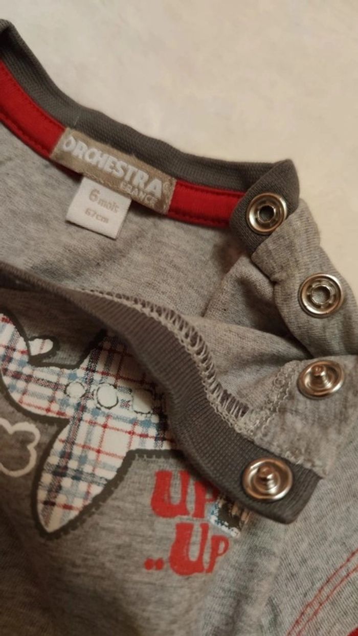 Tee-shirt 2 en 1 broderie "Go To The Big City" T. 6 mois Orchestra 💮100% Coton - photo numéro 5