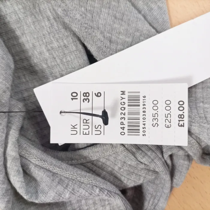 Top asymétrique gris côtelé une épaule Topshop – taille 38 (M) A909 - photo numéro 10