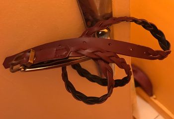 Ceinture fine tressée plastique