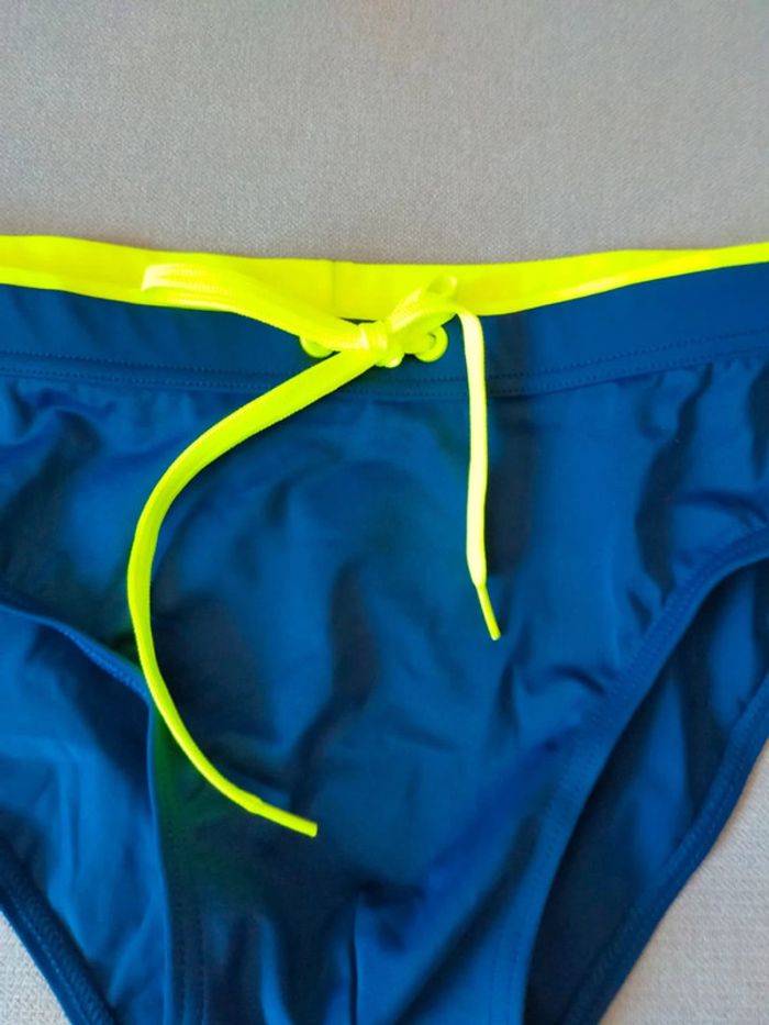 Maillot de bain homme HUE Neuf – Bleu marine & jaune fluo - photo numéro 3