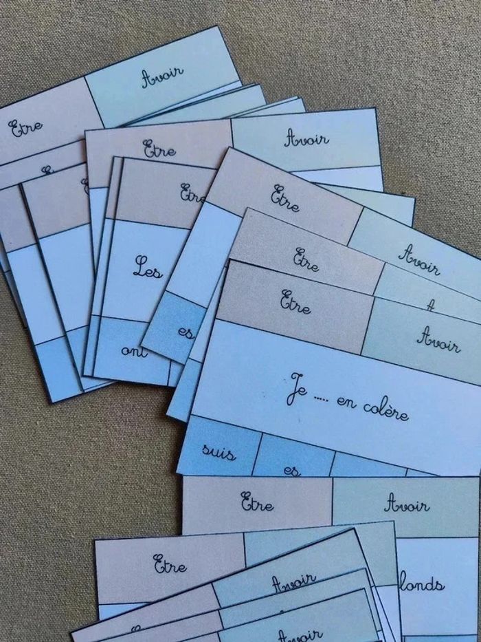 32 cartes à pinces être et avoir au présent - photo numéro 5