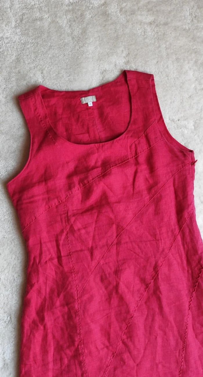 Robe sans manche Jacqueline Riu 40 rose fuchsia 100% lin - photo numéro 4