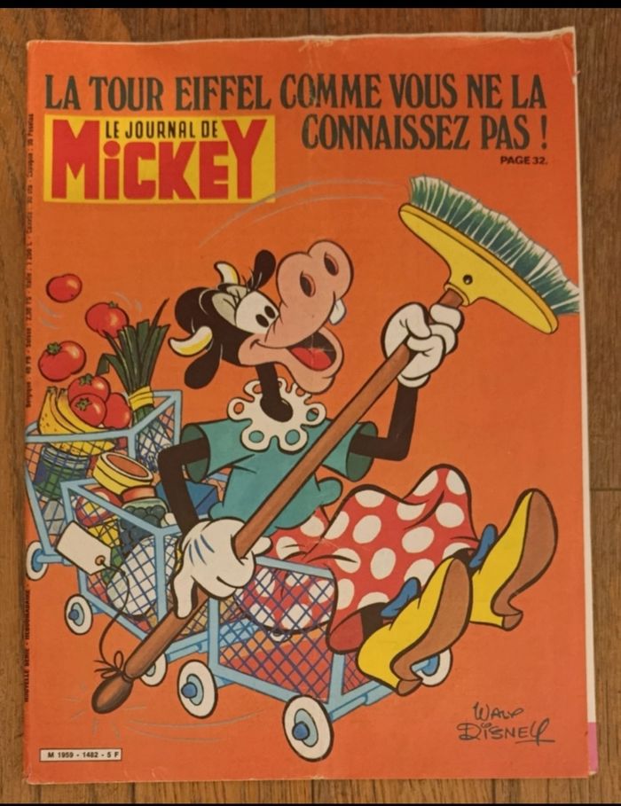 Journal de mickey avec livret jouets Trampline 1980 N°1482 vintage - photo numéro 2