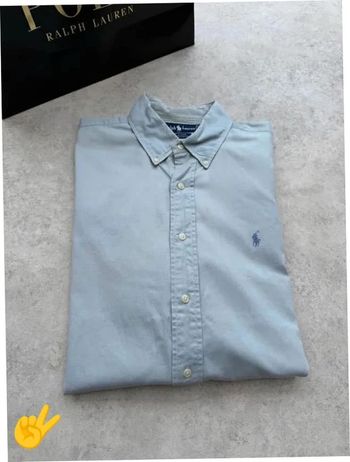 Chemise Ralph Lauren manches courte Taille L bleu Homme Men CHE132