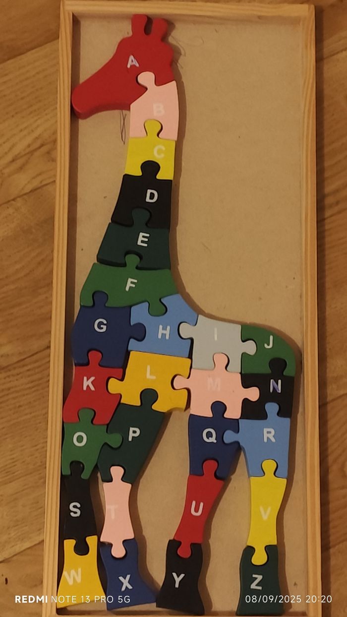 Puzzle girafe en bois - photo numéro 6