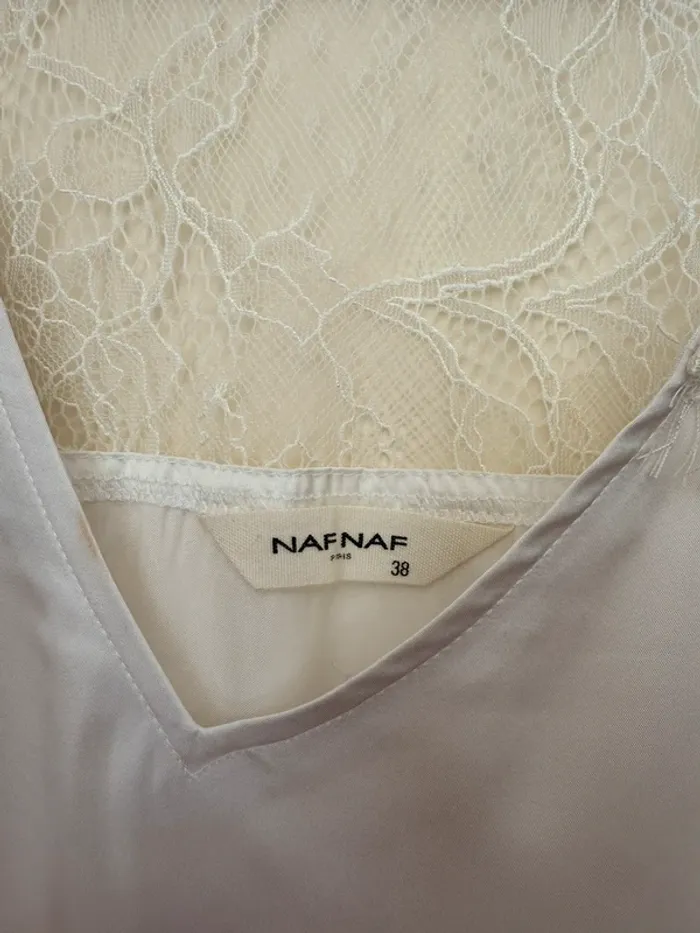 Haut blanc nafnaf en dentelle - photo numéro 2