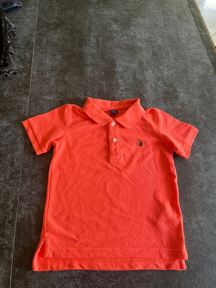Sweat-shirt manches courtes orange fluo 3 ans gap
