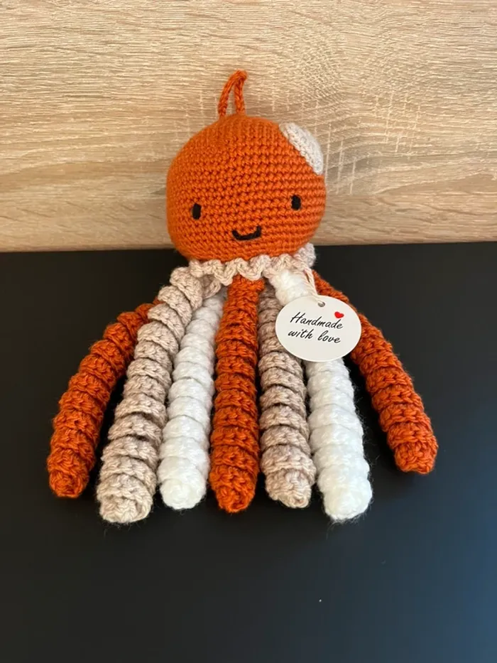 Lot de 2 Pieuvres " La Maman et son Bébé avec Cœur" - photo numéro 3