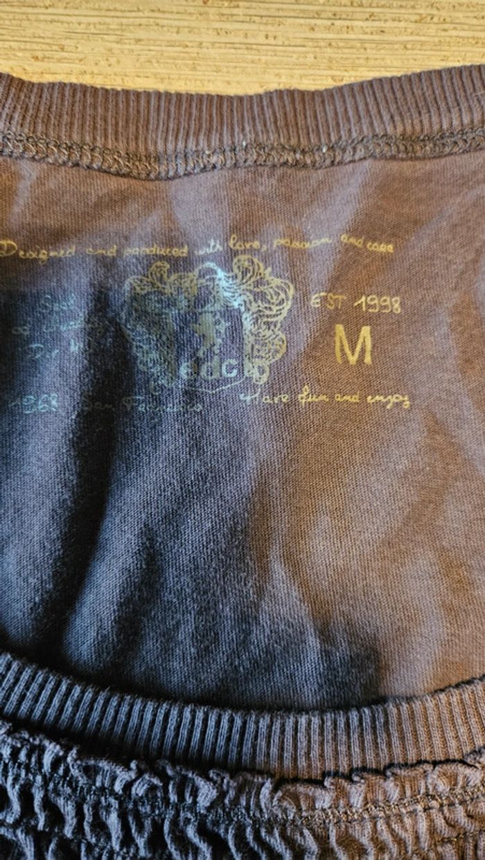 Tunique à manches courtes, brune, col large, EDC, taille M - photo numéro 5