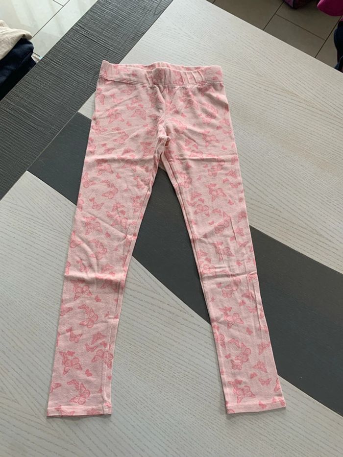 Legging rose papillons 8 ans In Extenso