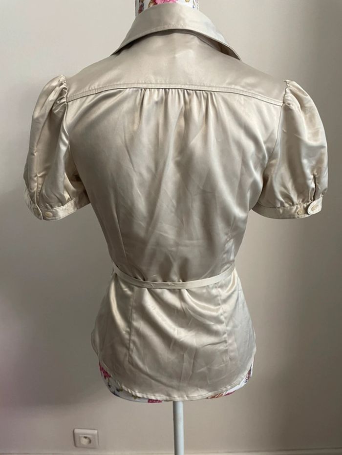 Chemisette satiné beige manche courte - photo numéro 4