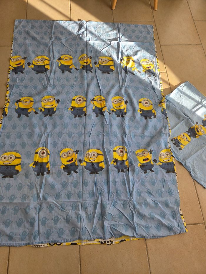 Housse et taie lit enfant minion - photo numéro 1