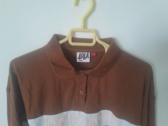 Pull style polo Brooklyn New York Marron Taille L - photo numéro 2