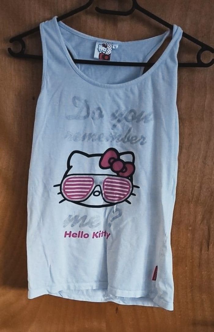 Débardeur blanc avec impression Hello Kitty