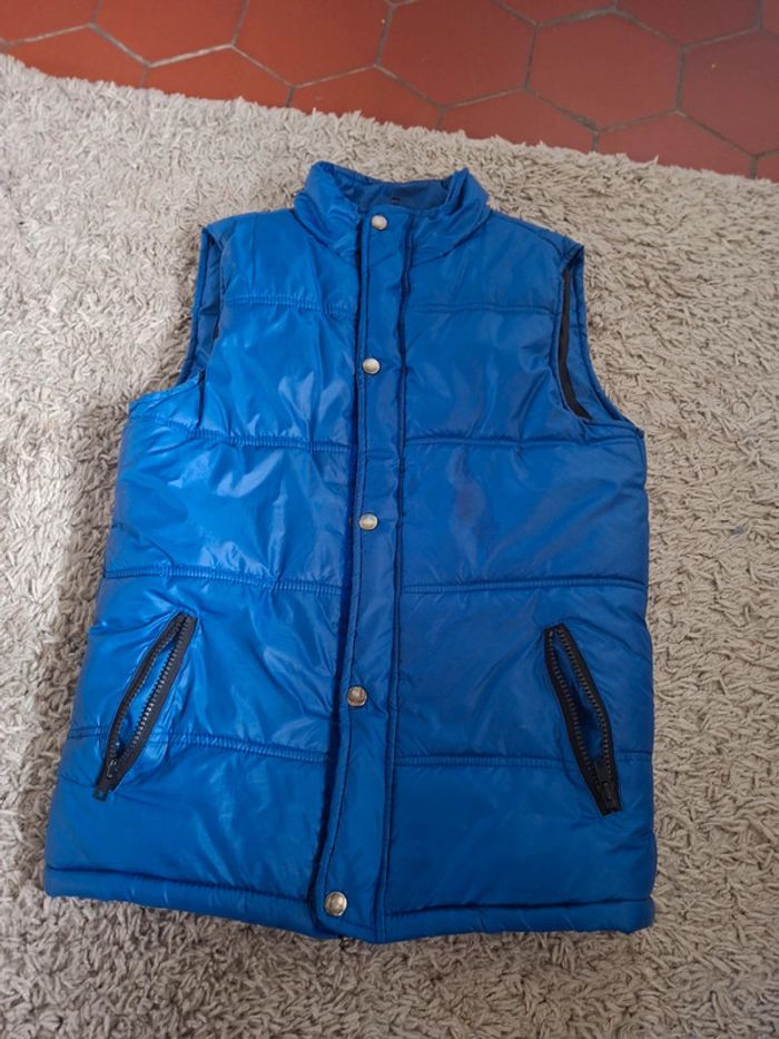 Veste sans manche bleu garçon tissaia 10 ans