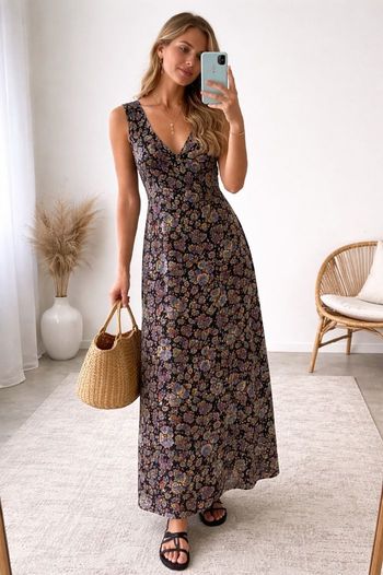 Robe longue IKKS fleurie – NEUVE ÉTIQUETTE – Prix boutique 225€