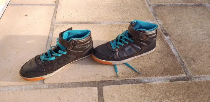 Baskets Kappa gris anthracite et bleu t.39 - photo numéro 5