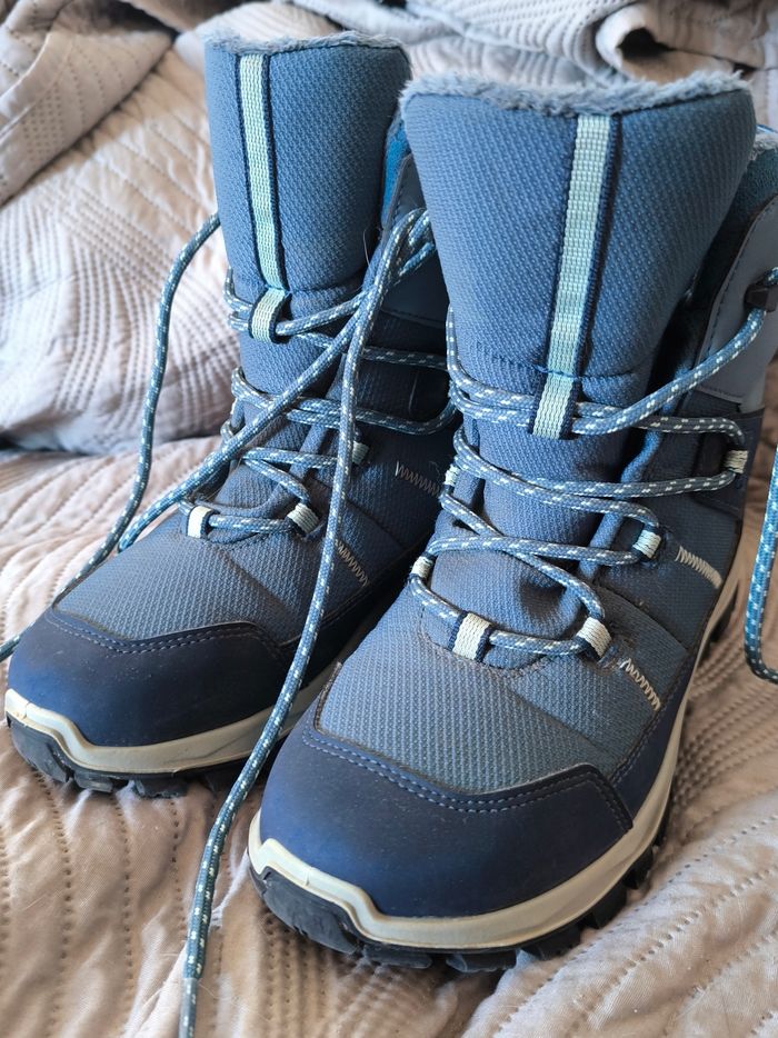 Chaussures Bottes de randonnée fourrées chaudes imperméables neige quechua bleues  t37 - photo numéro 6