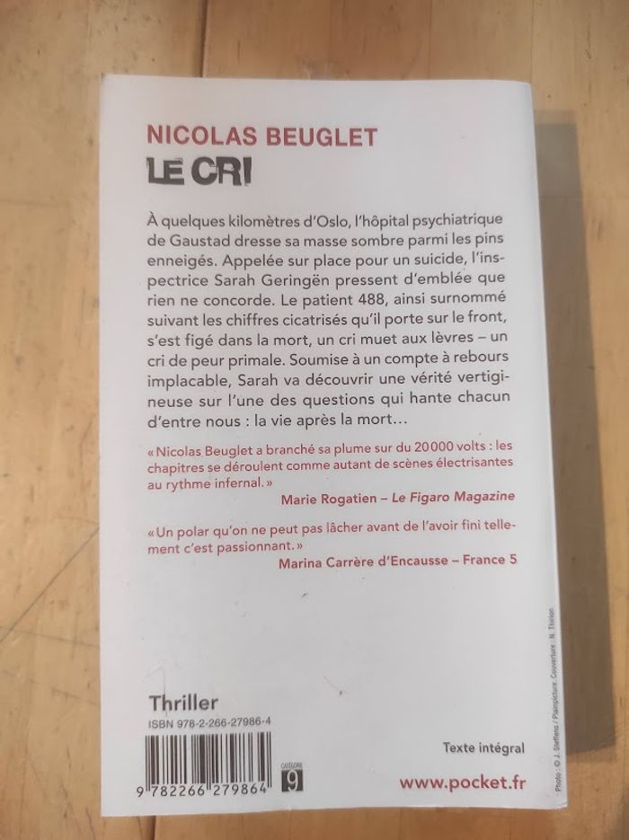 Le cri Nicolas Beuglet Pocket Thriller 2018 - photo numéro 3